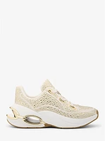 Toni Embellished Linen Blend Trainer