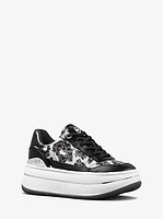 Hayes Leopard Logo and Leather Platform Sneaker