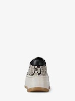 Hayes Snake Embossed Leather Platform Sneaker