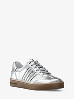 Scotty Embellished Metallic Leather Sneaker