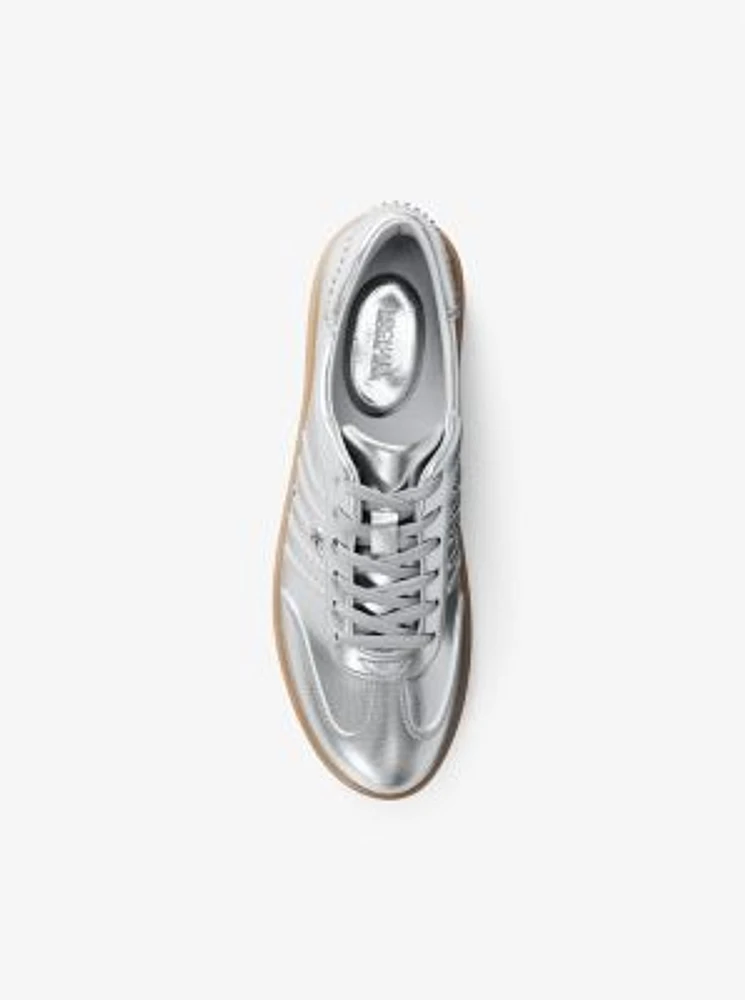 Scotty Embellished Metallic Leather Sneaker