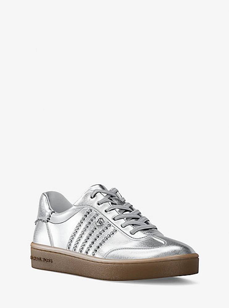 Scotty Embellished Metallic Leather Sneaker