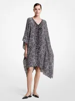 Ocelot Silk Crepe De Chine Caftan Dress