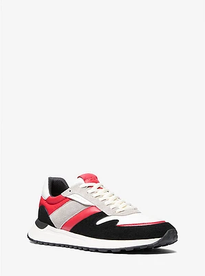 Dax Color-Block Leather and Suede Trainer