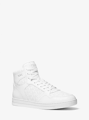 Jacob Leather and Signature Logo High-Top Sneaker