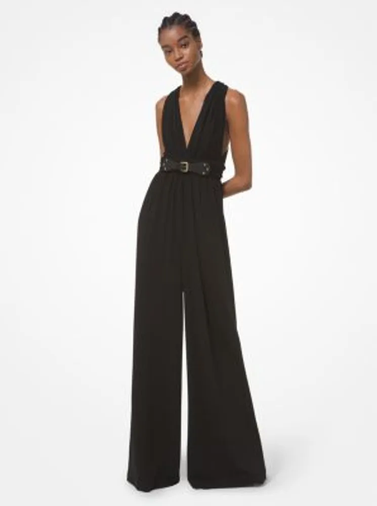 Matte Jersey Belted Jumpsuit