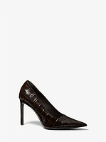 Martine Crocodile Embossed Leather Pump