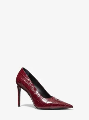 Martine Crocodile Embossed Leather Pump