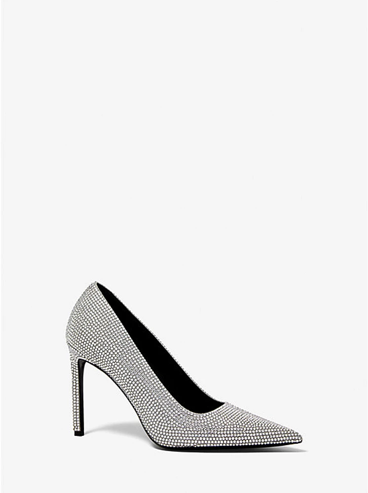 Martine Crystal Embellished Suede Pump