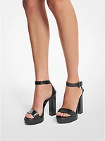 Anabelle Python Embossed Leather Platform Sandal
