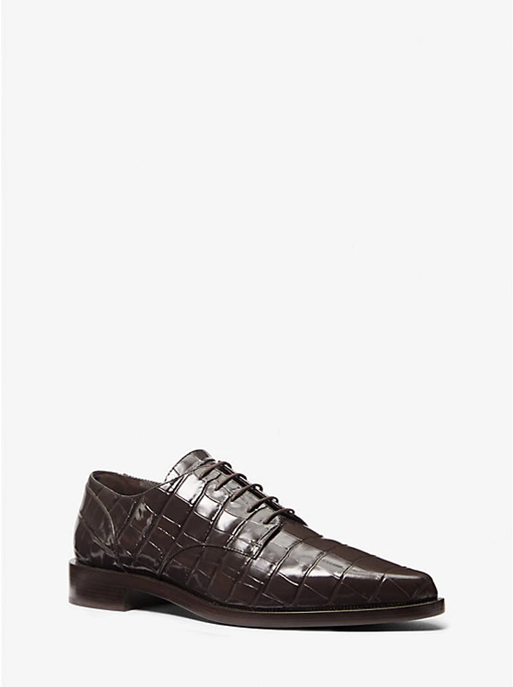 Annette Crocodile Embossed Patent Leather Oxford