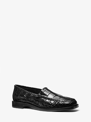 Carolyn Crocodile Embossed Leather Loafer