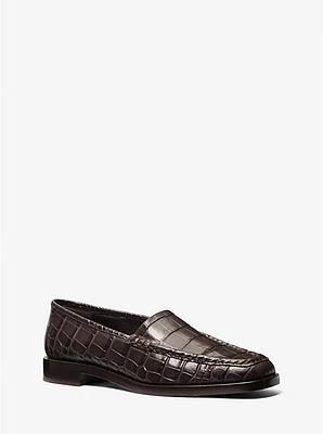 Loafer Carolyn de piel con motivo cocodrilo en relieve