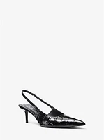 Emma Crocodile Embossed Leather Slingback Pump