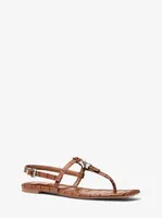 Sofia Crocodile Embossed Leather Sandal