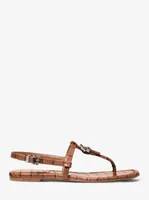 Sofia Crocodile Embossed Leather Sandal