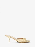 Anita Metallic Crocodile Embossed Sandals