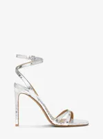 Chrissy Metallic Python Embossed Leather Sandal