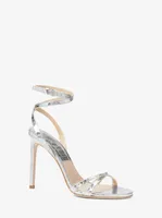 Chrissy Metallic Python Embossed Leather Sandal