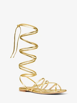 Jade Metallic Leather Gladiator Sandal