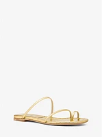 Patti Metallic Python Embossed Leather Slide Sandal