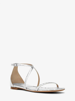 Polly Metallic Python Embossed Leather Sandal