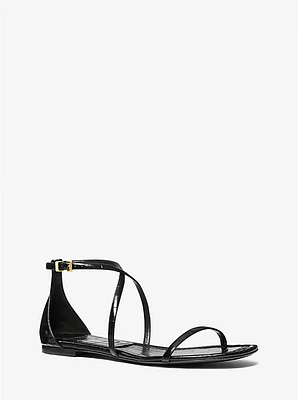 Polly Crocodile Embossed Leather Sandal