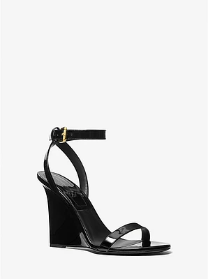 Claudia Patent Leather Wedge Sandal