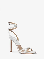 Chrissy Crocodile Embossed Leather Sandal