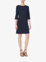 Stretch Bouclé-Crepe Shift Dress