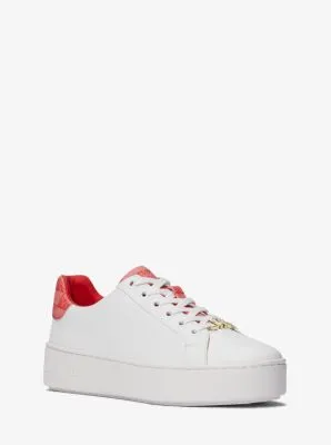 Poppy Faux Leather and Logo Sneaker