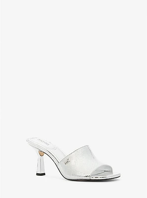 Cara Metallic Snake Embossed Mule