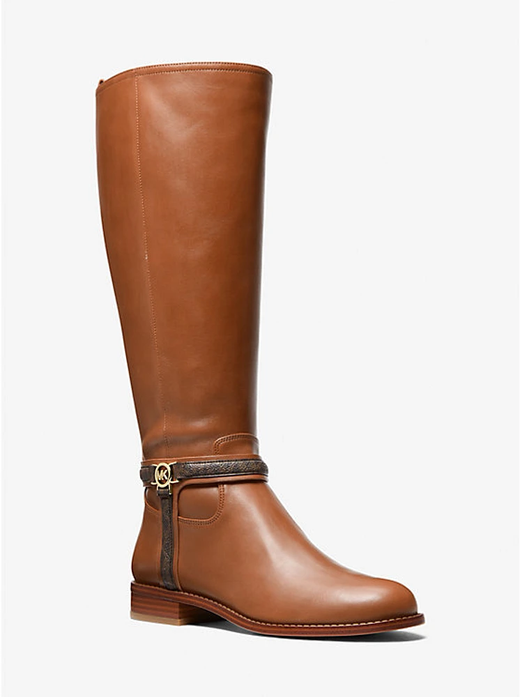 Mindy Leather and Signature Logo Trim Boot