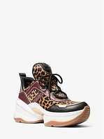 Olympia Leopard Print Calf Hair Trainer