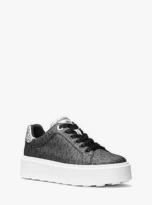 Romey Metallic Two-Tone Signature Logo Platform Sneaker