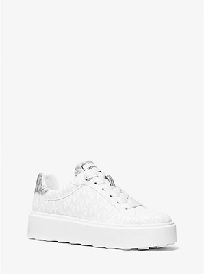 Romey Metallic Two-Tone Signature Logo Platform Sneaker