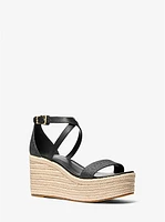 Serena Signature Logo and Leather Wedge Sandal