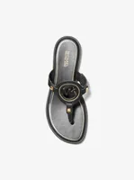 Aubrey Cutout Leather T-Strap Sandal