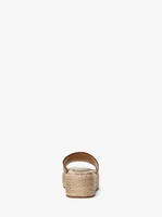 Sadler Logo Jacquard and Jute Wedge Sandal