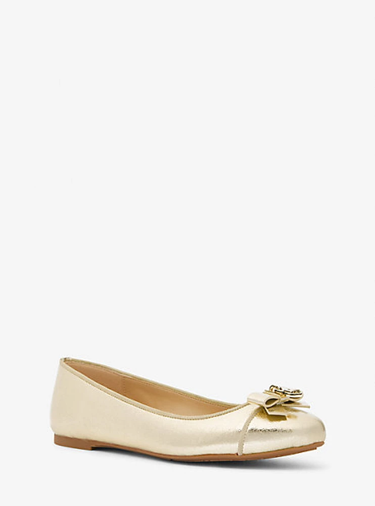 Honey Metallic Leather Ballet Flat