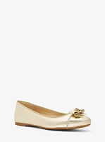 Honey Metallic Leather Ballet Flat