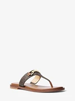 Carson Signature Logo T-Strap Sandal