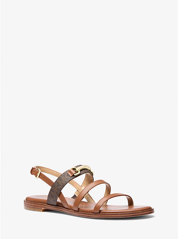 Carson Signature Logo and Leather Sandal