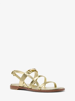 Carson Crackled Metallic Leather Sandal