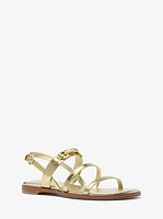 Carson Crackled Metallic Leather Sandal