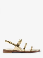 Carson Crackled Metallic Leather Sandal