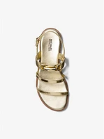 Carson Crackled Metallic Leather Sandal