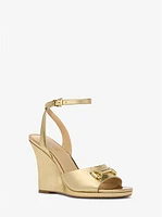 Carson Metallic Leather Wedge Sandal