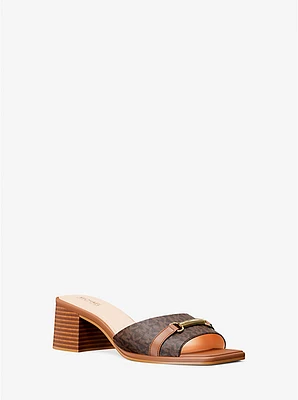 Carson Signature Logo Block Heel Sandal