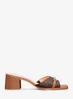 Carson Signature Logo Block Heel Sandal